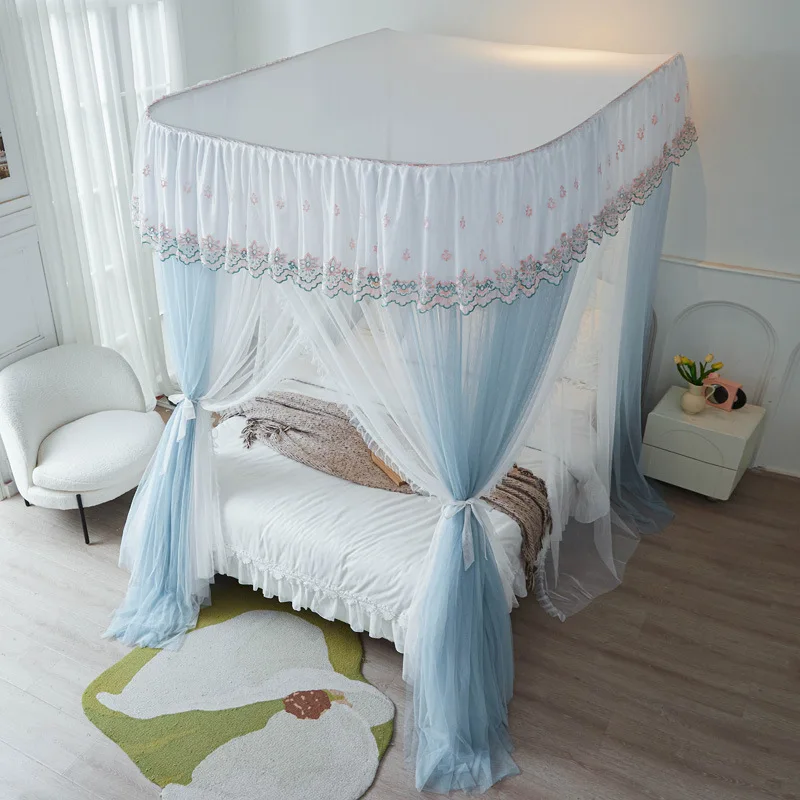 2024 New Design U Type Mosquito Net Princess Palace Bed Curtain for Girls Room with Aluminium Alloy Frame