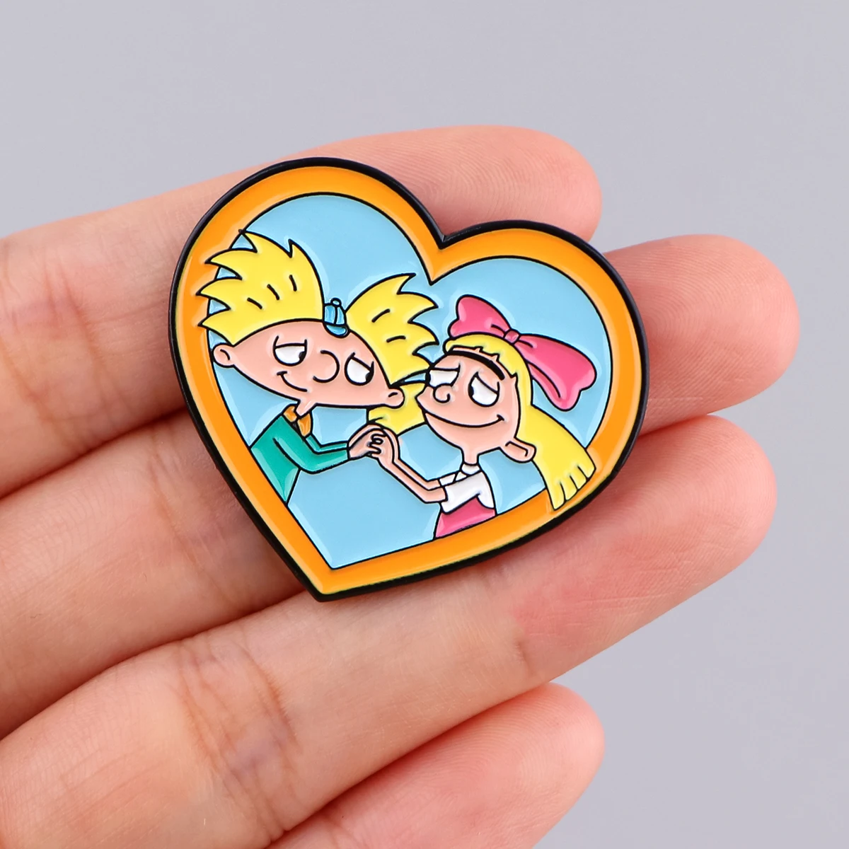 Arnold Characters Pins Funny Cartoon Boy Enamel Collection Brooches Metal Badges Hat Denim Lapel Pin Jewelry Gift for Friends