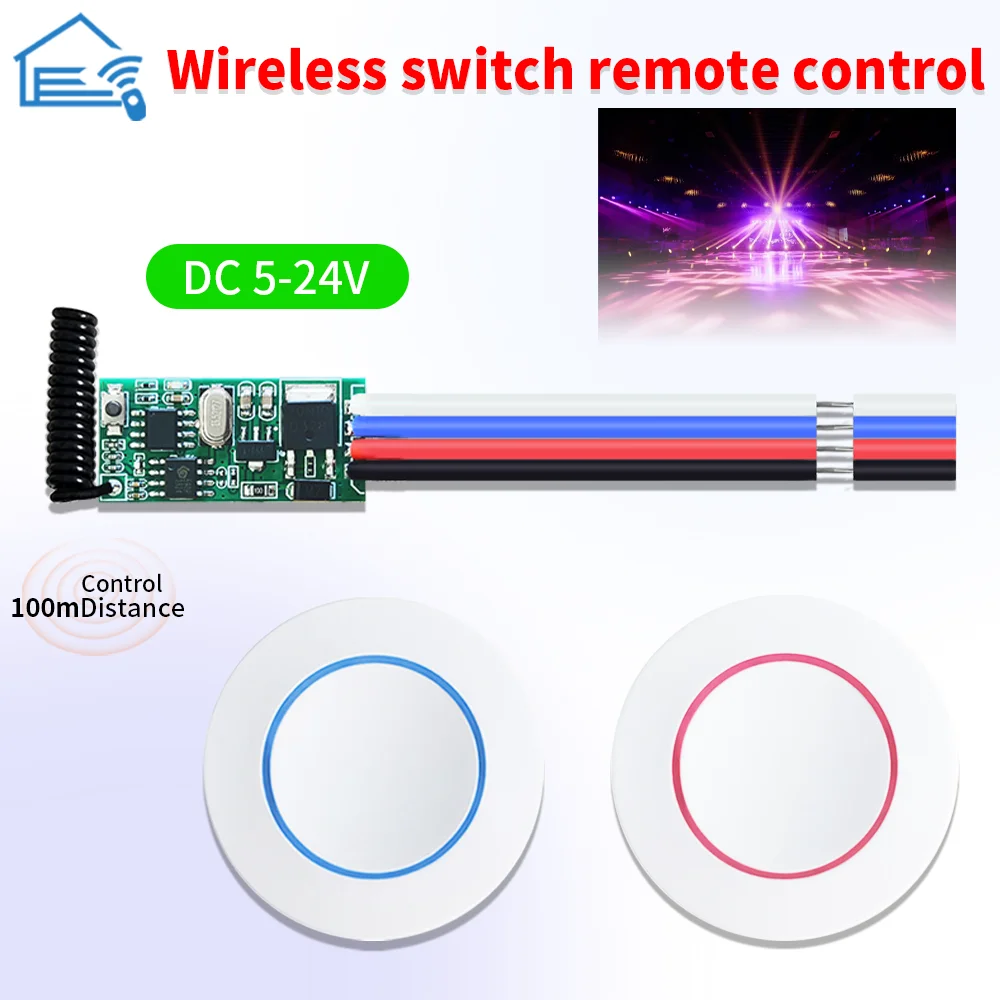 433 ميجا هرتز تيار مستمر 12 فولت 3.6 فولت-24 فولت لاسلكي للتحكم عن بعد التبديل طويلة المدى استقبال صغير الارسال مصباح ليد التحكم عن بعد لتقوم بها بنفسك عدة