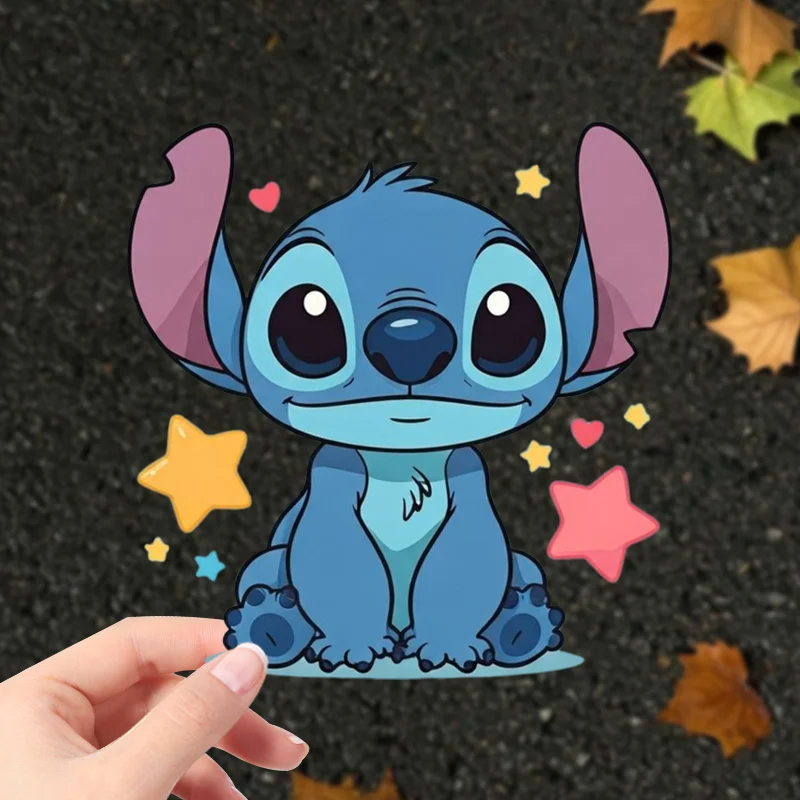 Lovable Stitch Car Stickers Sunproof Waterproof Decals for Safety Helmet Car Bumper Multi Purpose Decor Stickers