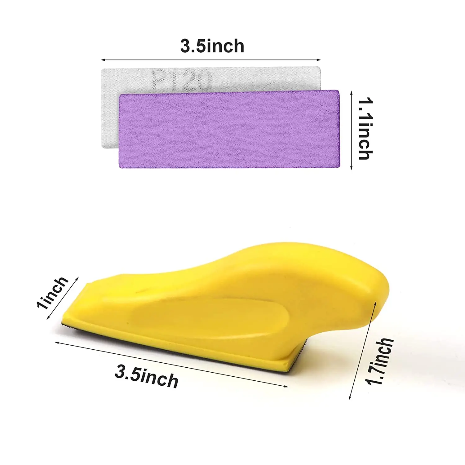 120Pcs Micro Mini Sander 3.5''x1''Hand Small Sanding Tools 80-400 Grit Wet Dry Hook & Loop Sandpaper for Wood, Metal, Crafts