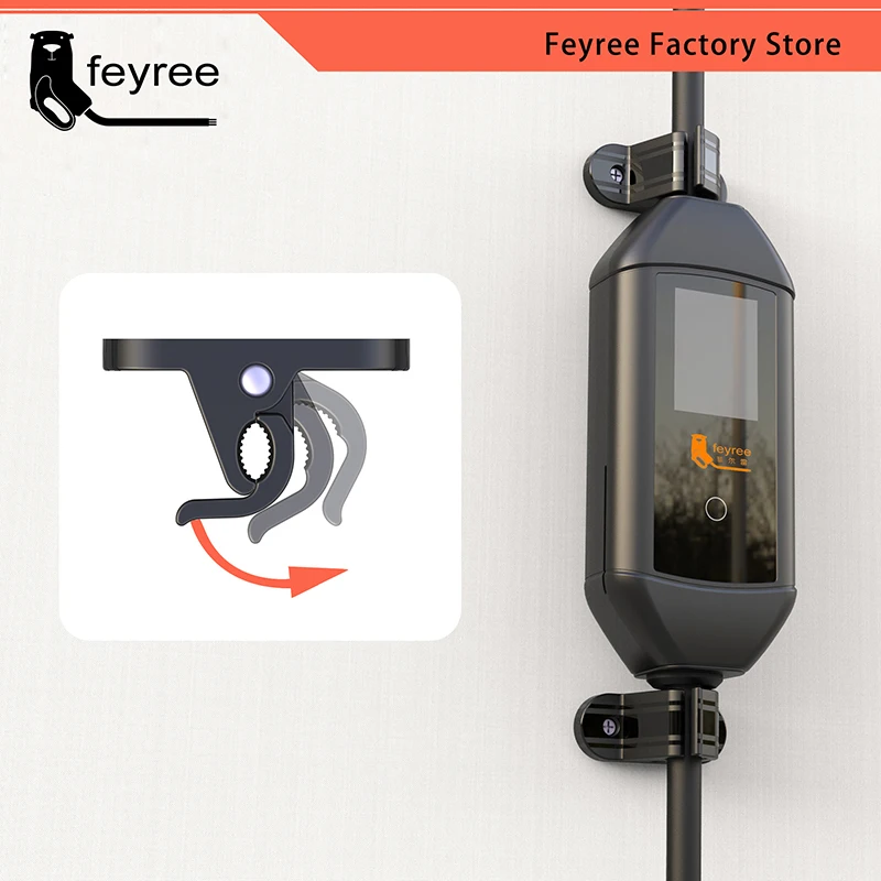 feyree 2pcs Universal Bracket Clamp Fixed Clip Screw Mount Holder Stand for Type 1 j1772 Portable EV Charger Type 2 Electric Car