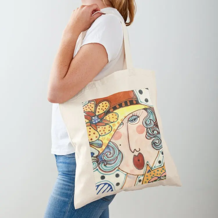 

Girl and her Cat Tote Bag canvas bags canvas tote bag luxury women hand bag