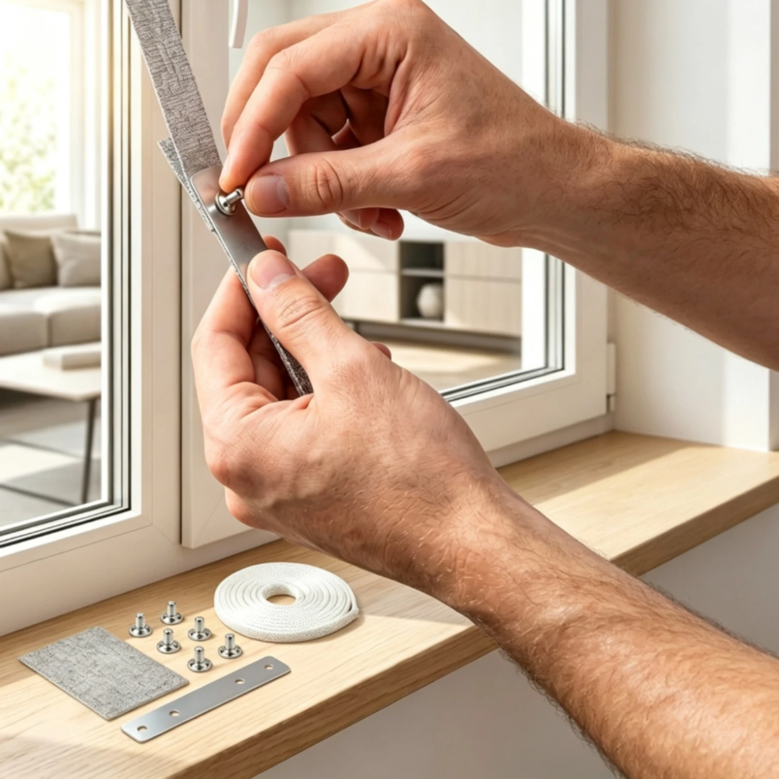 Curtain Blind Repair Kit with Woven Strap Easy to Use Curtain Blind Repair Kit High Strength No Drilling Required