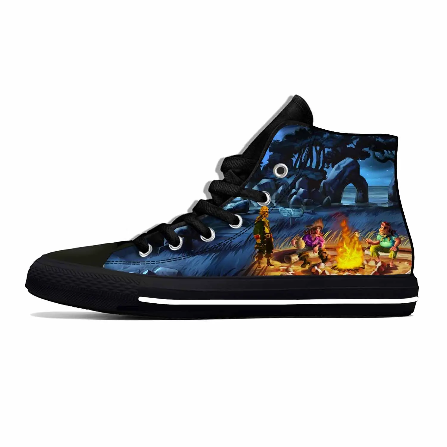 Hot Anime Cartoon Manga Game Secret of Monkey Island Casual Shoes Breathable Men Women Sneakers High Top Lightweight Board Shoes