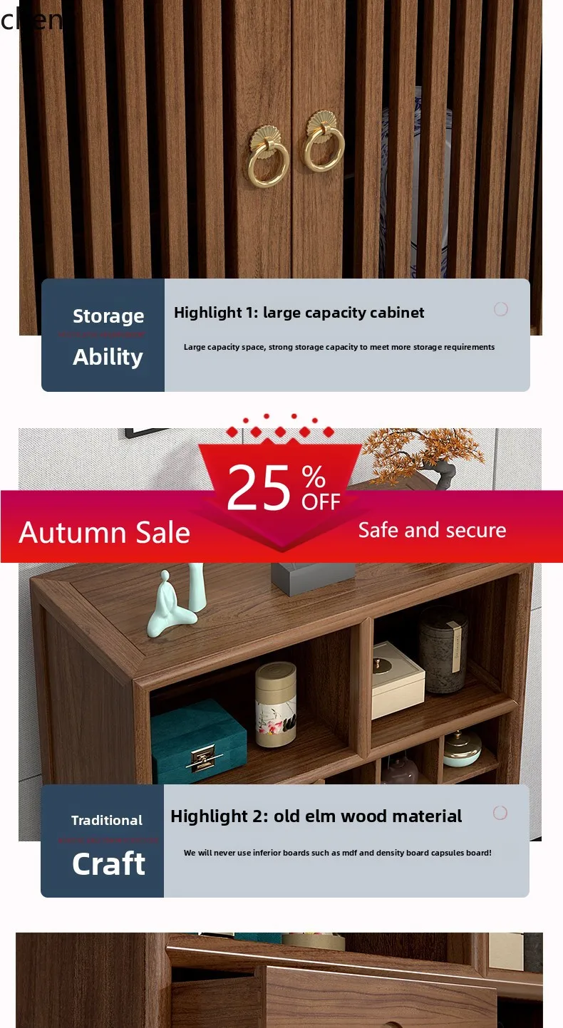 

solid wood dining side vertical cabinet, black walnut color wall cabinet, simple bucket cabinet, zen tea cabinet