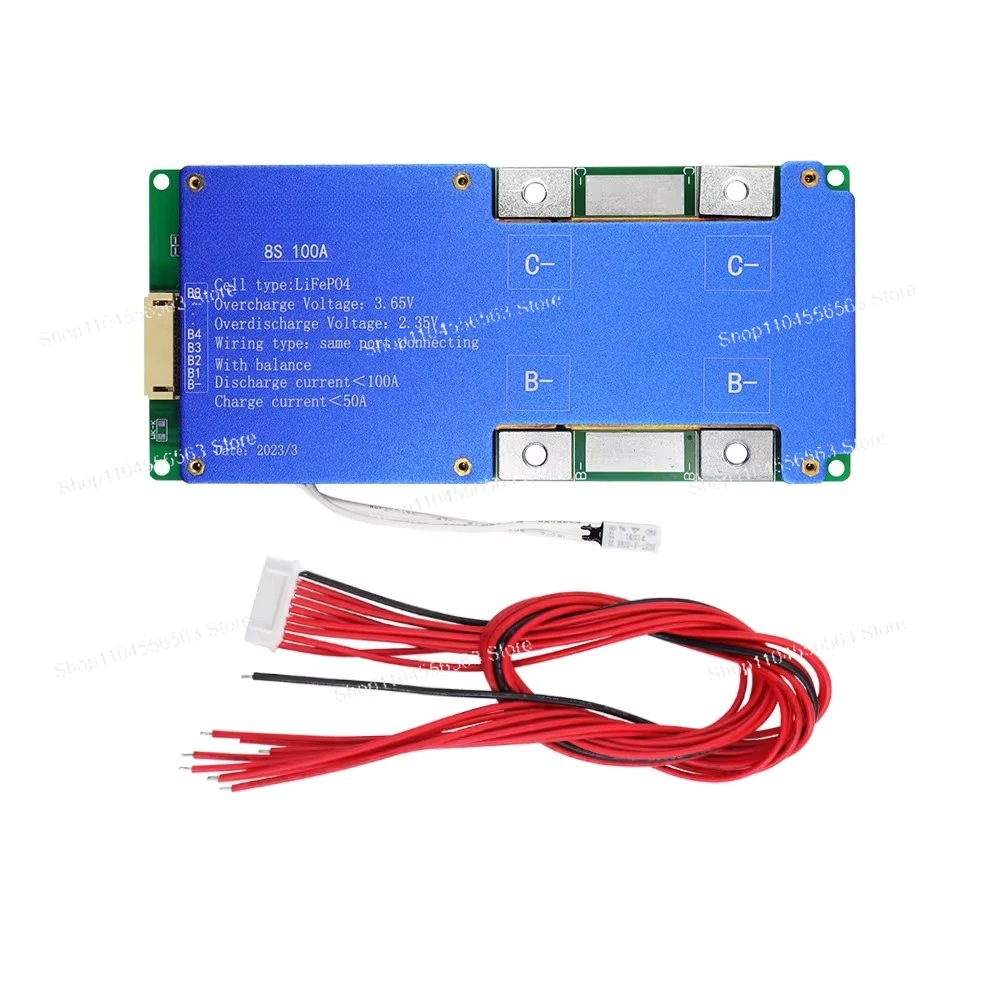 8S 24V 100A LiFePO4 Battery Protection Board BMS with Balance – for Lithium Iron Phosphate Battery Pack