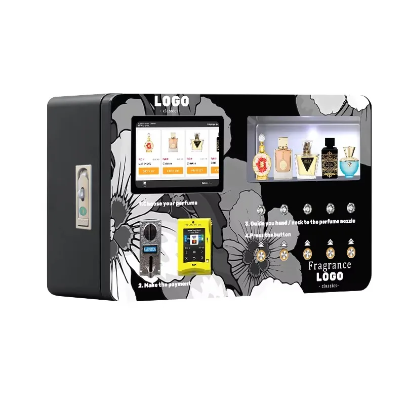 Deposit Popular Automatic Perfume Fragrance Vending Machine Coin-operated Retail Sample with SDK Customizable Smart System