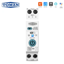 TUYA SMARTLIFE 63A TOMZN WIFI Smart Switch Energy Meter Metering Circuit Breaker voltage current leakage protection Relay MCB