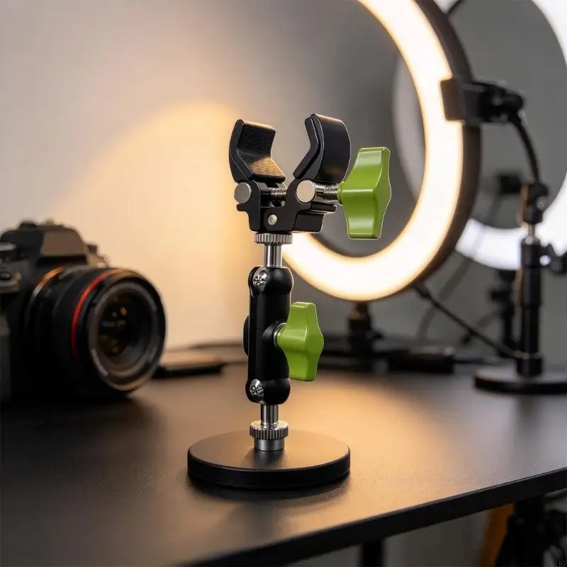 Clamp Mount for Microphones Small Devices, Articulated Metal Arm with Locking Knob for Metal Surfaces, Tubes K1KF