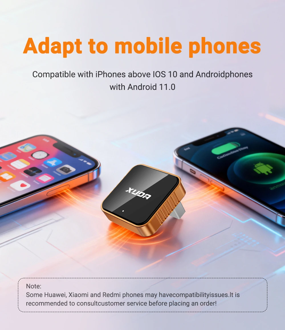 2026 2-in-1 Kabelloser CarPlay Dongle Kabelloser Android Auto Adapter AI Smart Box Intelligente Autosysteme für Fahrzeuge mit Kabel-CarPlay – Detail 8