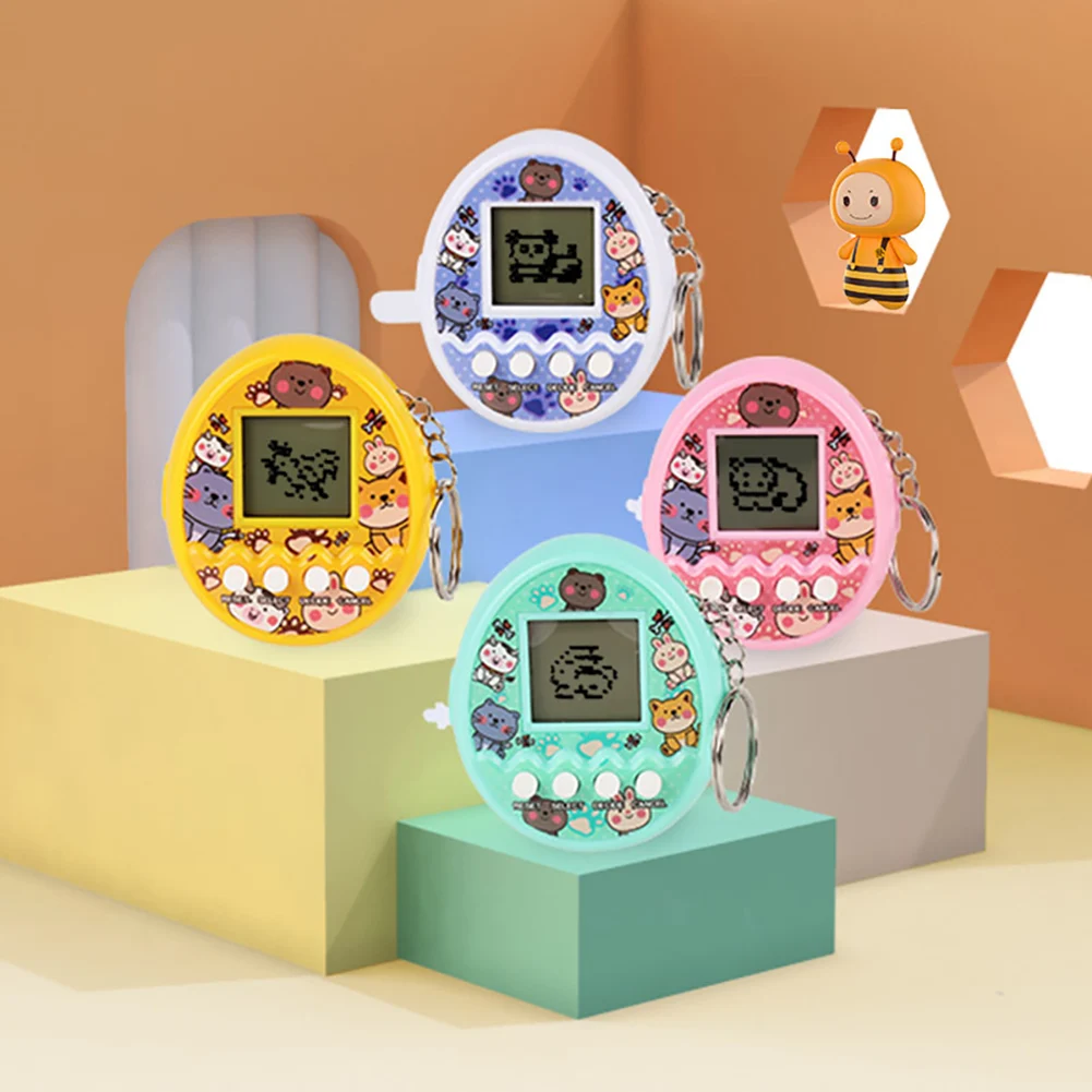 Tamagotchi conexão eletrônica modelo de animal de estimação refrigerante flor rosa luz azul virtual console de jogo para animais de estimação presente de aniversário brinquedo para meninas