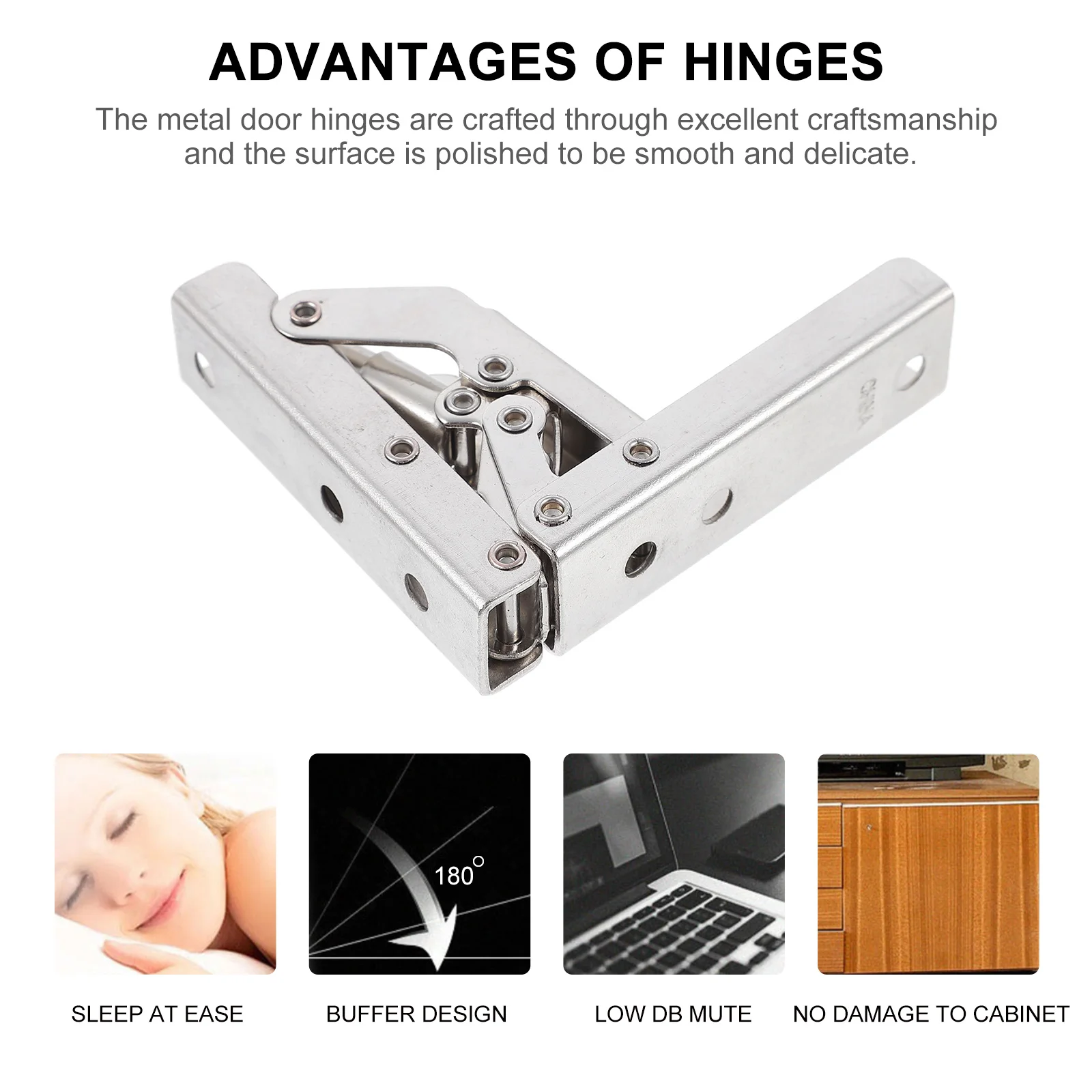 

4Pcs Metal Folding Door Hinges 90 Degree Cupboard Furniture Hardware Heavy Duty Rust Resistant Bearings Smooth Operation