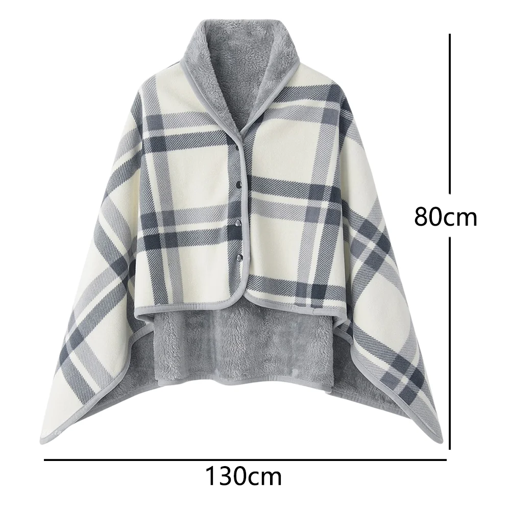 New Cozy Plush Fabric Coverlet Check Pattern Warm Lap Wrap For Home Office Rest Travel Couch Lightweight Portable Lounge Cover
