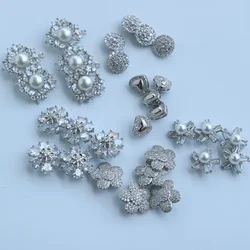 5pc/lot Luxury crystal buttons for clothing Cubic zirconia button coat Decorative CZ sewing cashmere cardigan