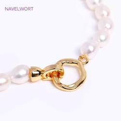 Trendy 18K Gold Plated Round Pearl Clasp Connector For Bracelet Necklace Making Supplies DIY Jewelry Accessories Wholesale