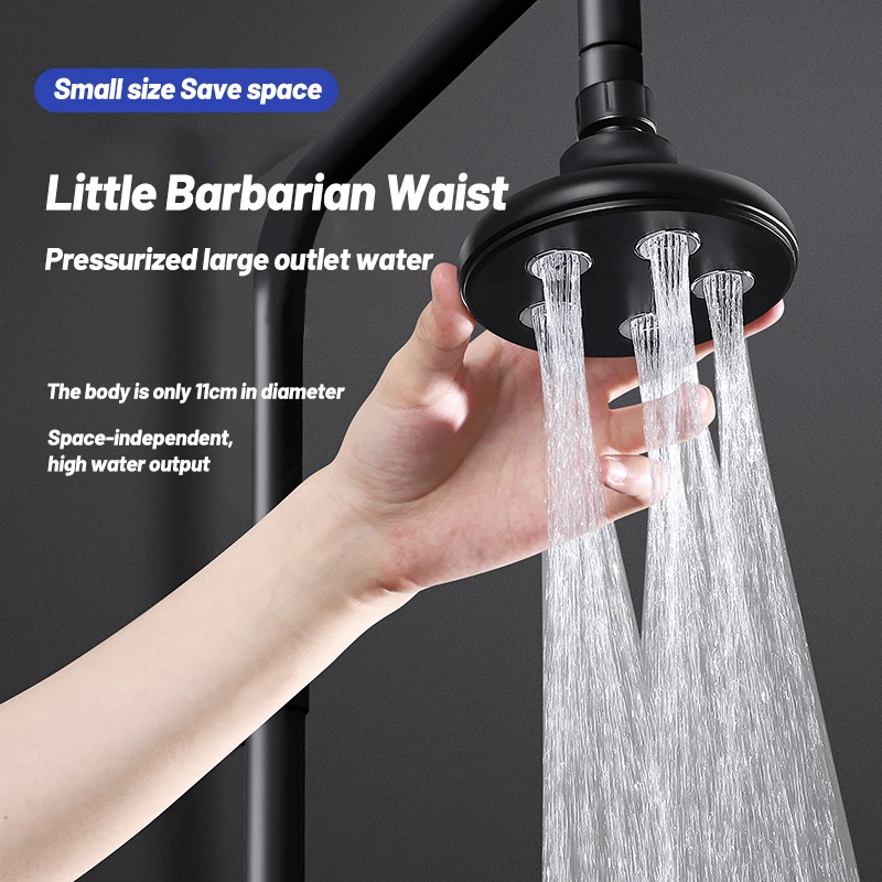 NEW Black High Pressure Mini Rainshower Magic Water Flow Rainfall Shower Head Water- saving Bathroom Accessories Showerhead