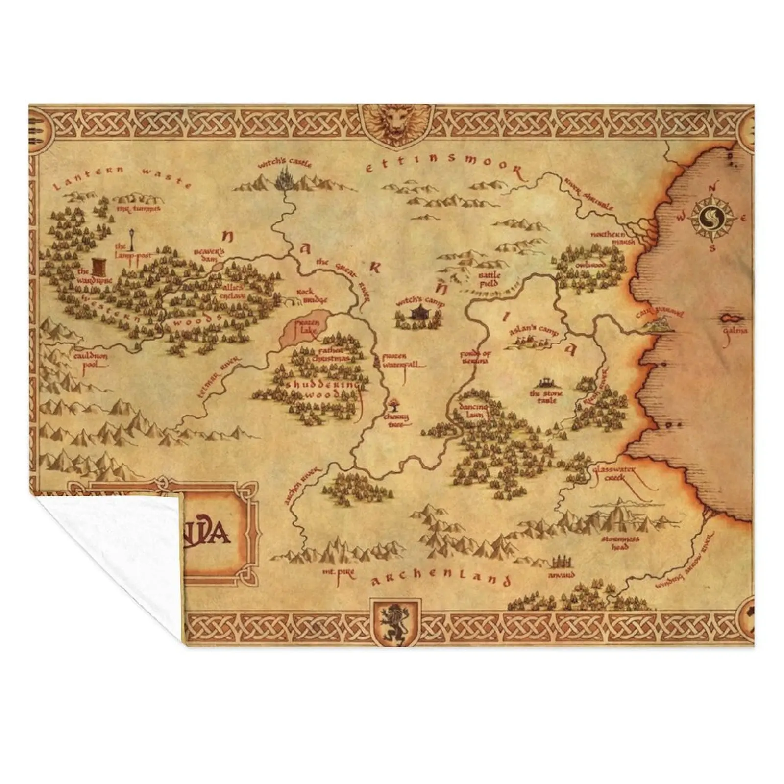 

Chronicles Of Narnia Map Throw Blanket Flannel Fabric Blankets For Bed Luxury Blankets