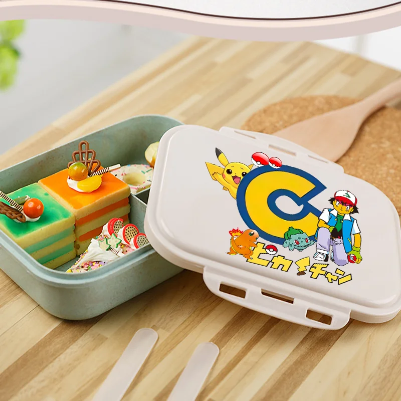 

Покемоны Пикачу Бенто Ланч-бокс Аниме Буква A-Z Контейнеры для хранения еды Детский школьный ланч-бокс для пикника Офисный ужин Чехол Подарок
