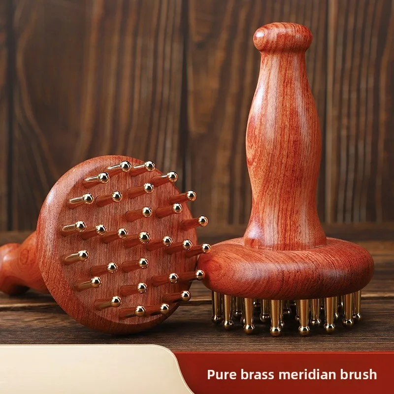 

Wooden Brass Handle, Meridian Brush, Abdominal Rub Instrument, Belly Massager, Tendon and Collateral Scraping