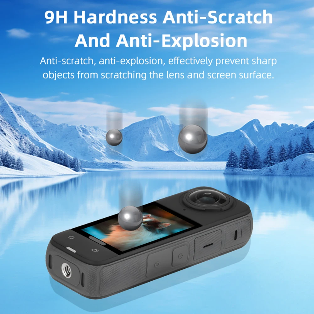 Tempered Glass Film For Insta360 X4 Panoramic Action Camera Screen Protective Film Anti-Scratch Lens Screen Protector Accessory