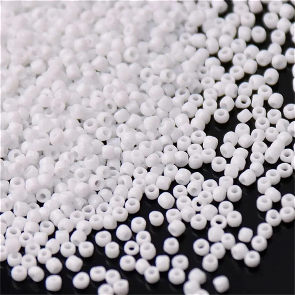 Perles de rocaille en verre tchèque, série blanche, multi-taille, 1.5mm, 2mm, 3mm, 4mm, perles d'espacement rondes pour bijoux à bricoler soi-même, accessoires de vêtements exécutifs