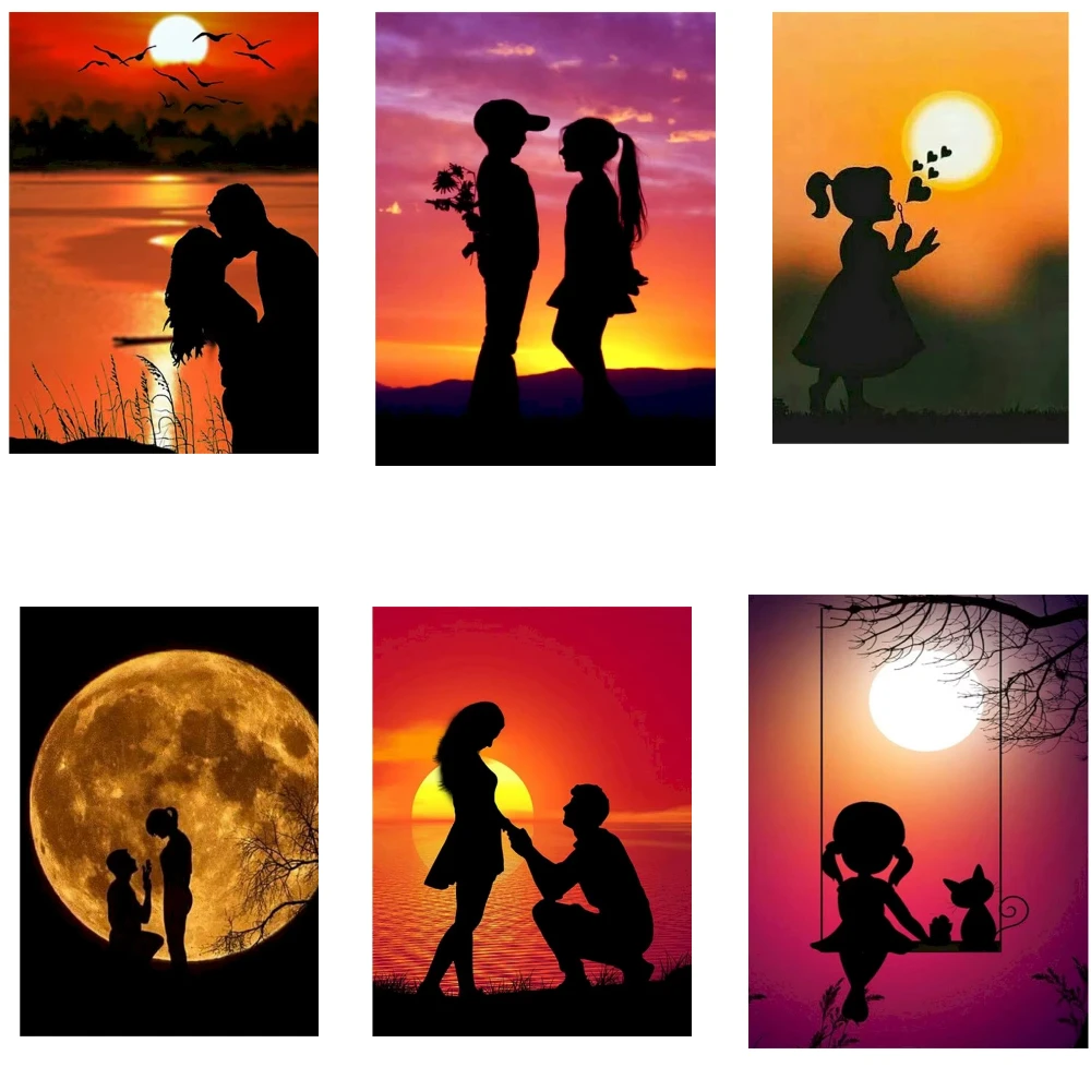 

Пазлы-головоломки 500/1000/1200/2000 элементов: Семейные игры с пейзажами на закате и парами для игровой комнаты, спальни, домашнего декора, подарок