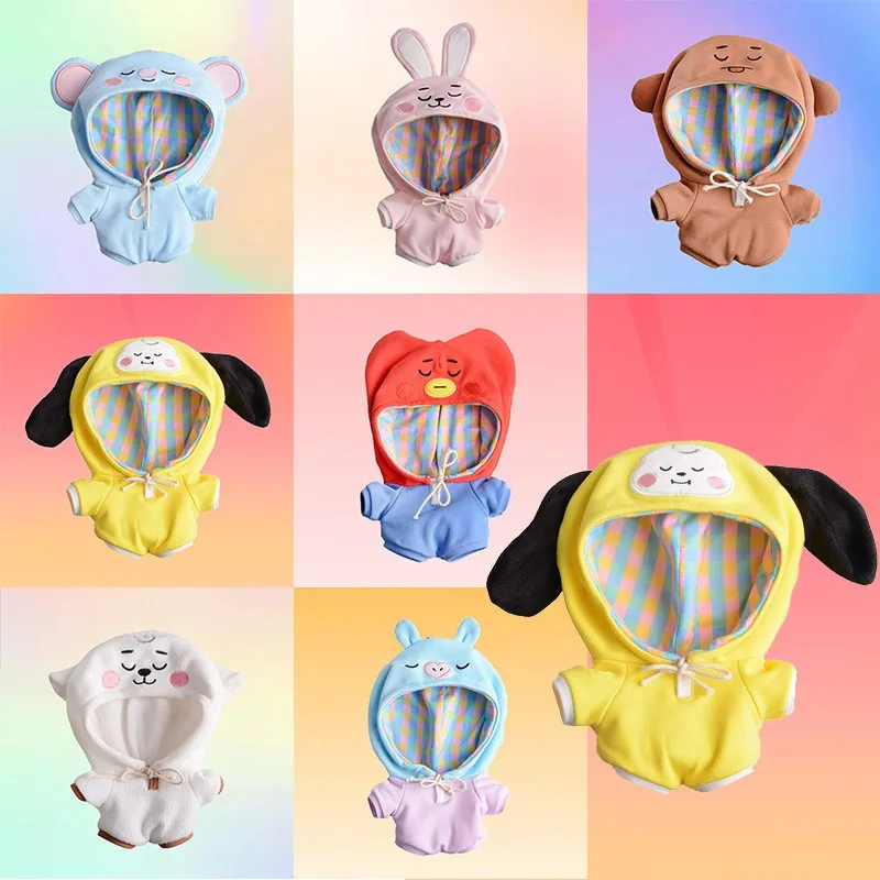 

BT21 KOYA RJ CHIMMY COOKY SHOOKY MANG TATA Cotton Doll Climbing Clothes Jumpsuit Doll Set