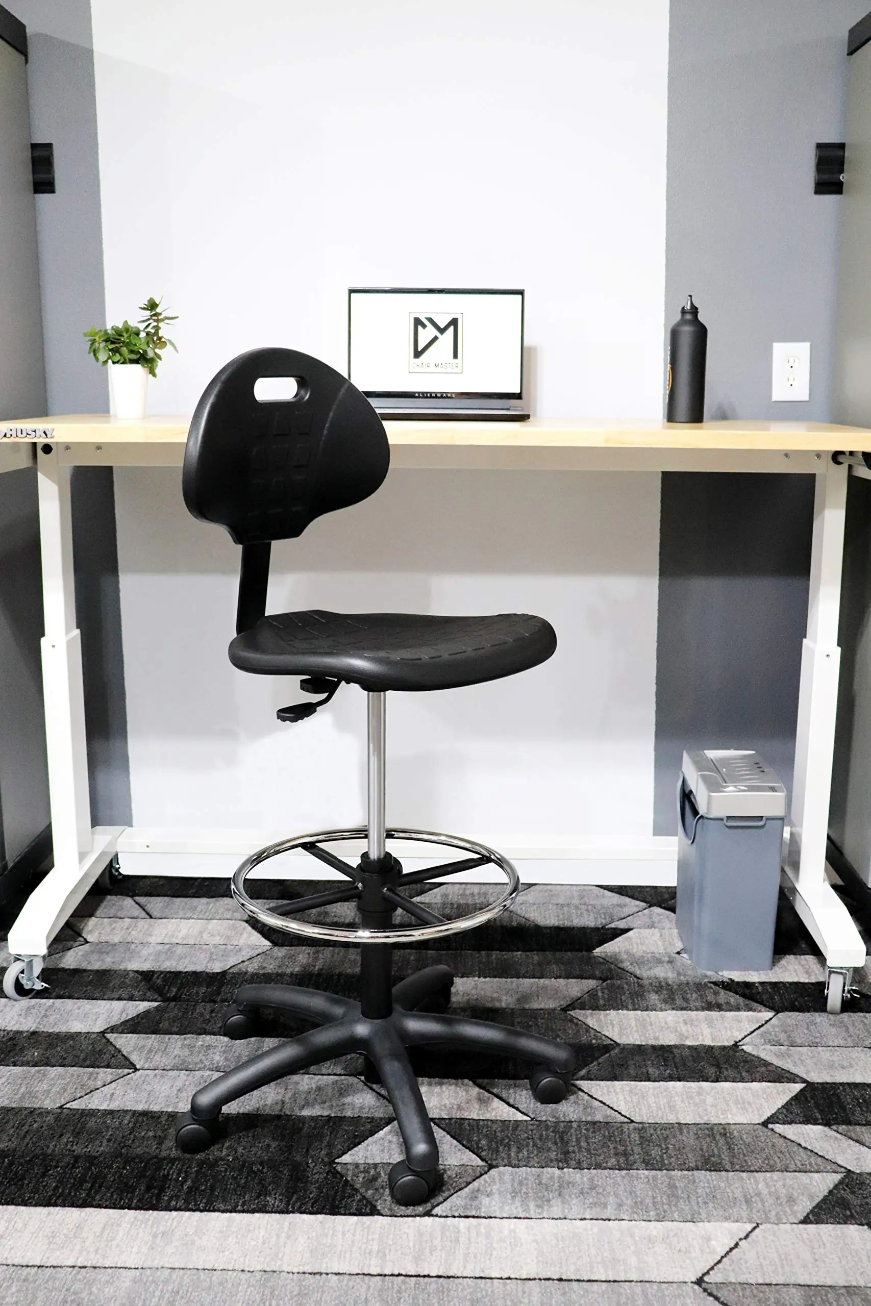 Heavy Duty Ergonomic Drafting Stool Black-EASY TO CLEAN-Largest (20