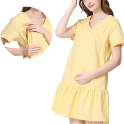 Summer Maternity Nursing Invisible Zipper Nursing Dress Pregnancy Maternity Top Lactation Clothing Breastfeeding For Pregnant