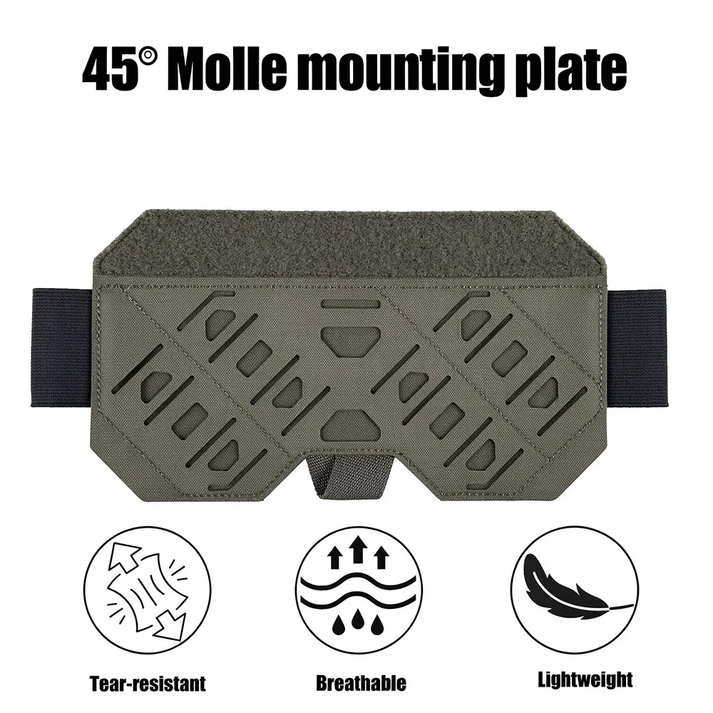 Tactical 45 Degree MOLLE Chest Rig Adapter Panel Front Magazine Navigation Pouch Mount Modular Gear Expansion for Airsoft Games