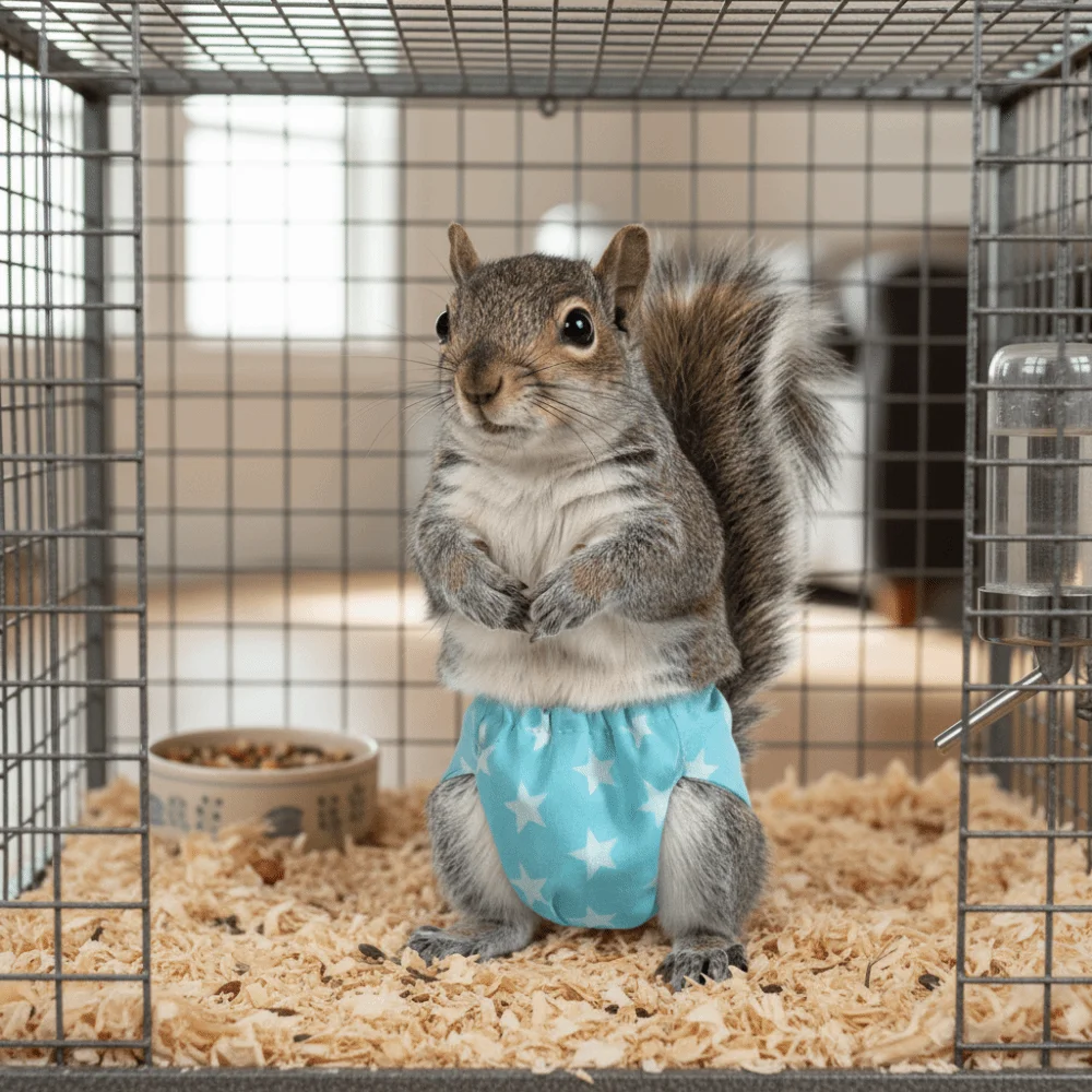 Absorbent Squirrel Diapers Breathable Adjustable Squirrel Underwear Flexible Closure Washable Small Pet Diapers Incontinence