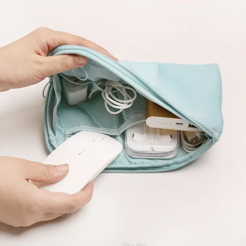 Organizador de cabos de viagem, kit de maquiagem à prova d'água, bolsa móvel, dispositivos digitais, dispositivo usb, linha de dados, organizador de cabos