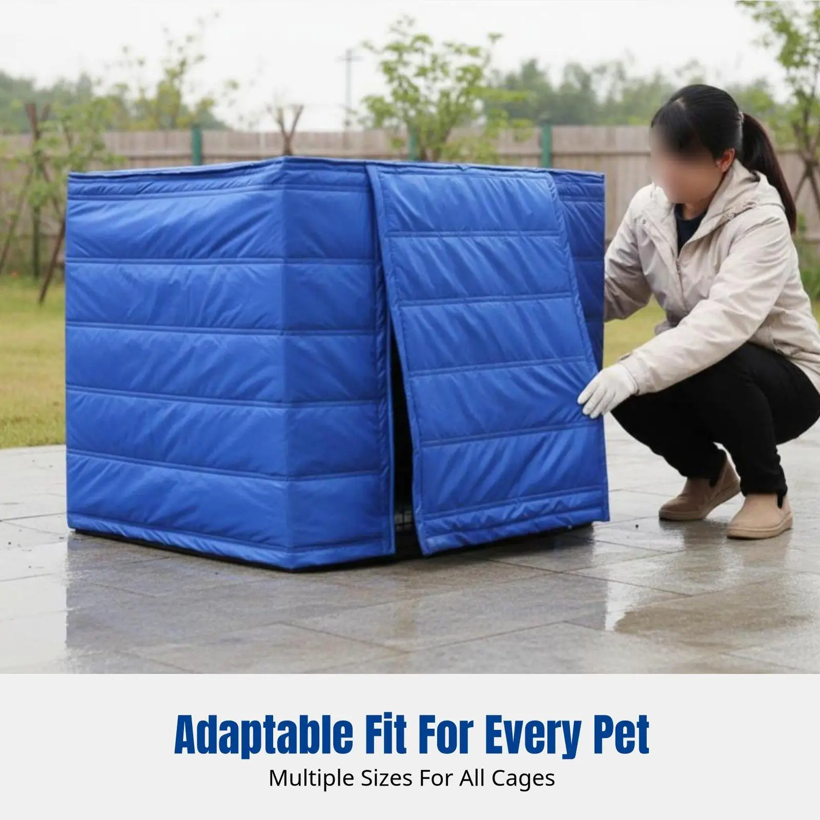 Waterproof Dog Kennel Cover Oxford Cloth Insulated Windproof Outdoor Pet Cage Shelter Breathable Easy Install for Large Dogs