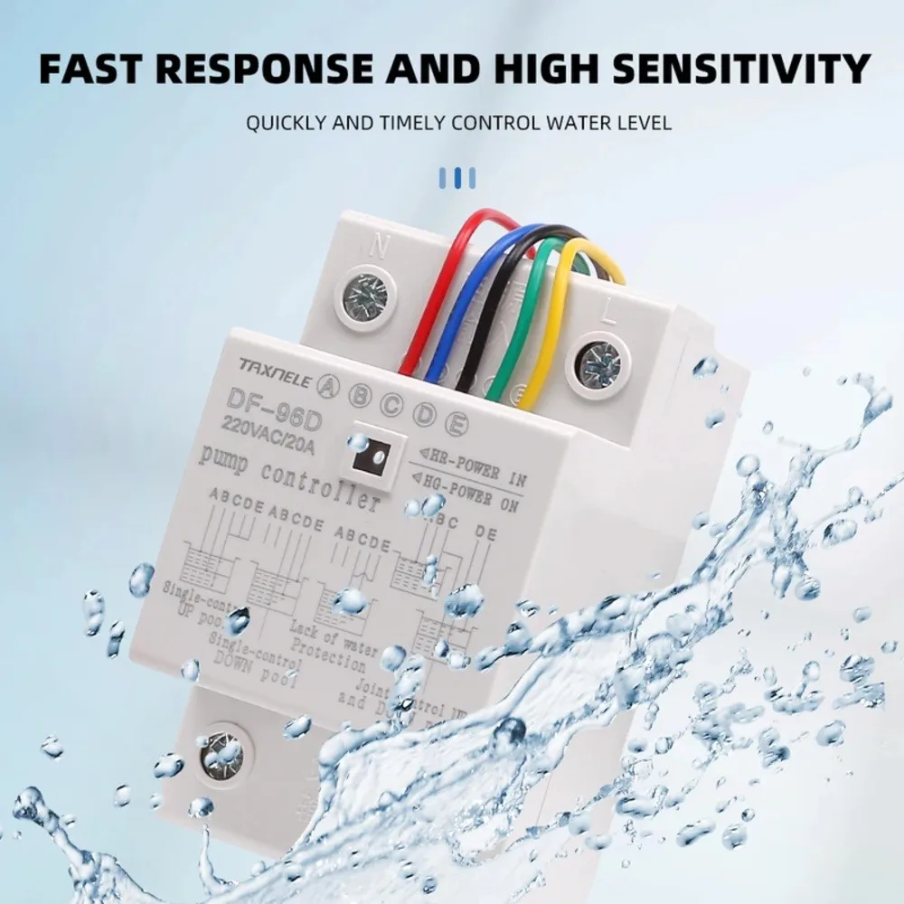 

DF-96D Automatic Water Level Controller Switch 20A 220V Tank Liquid Level Detection Sensor Water Pump Control Switch with Probe