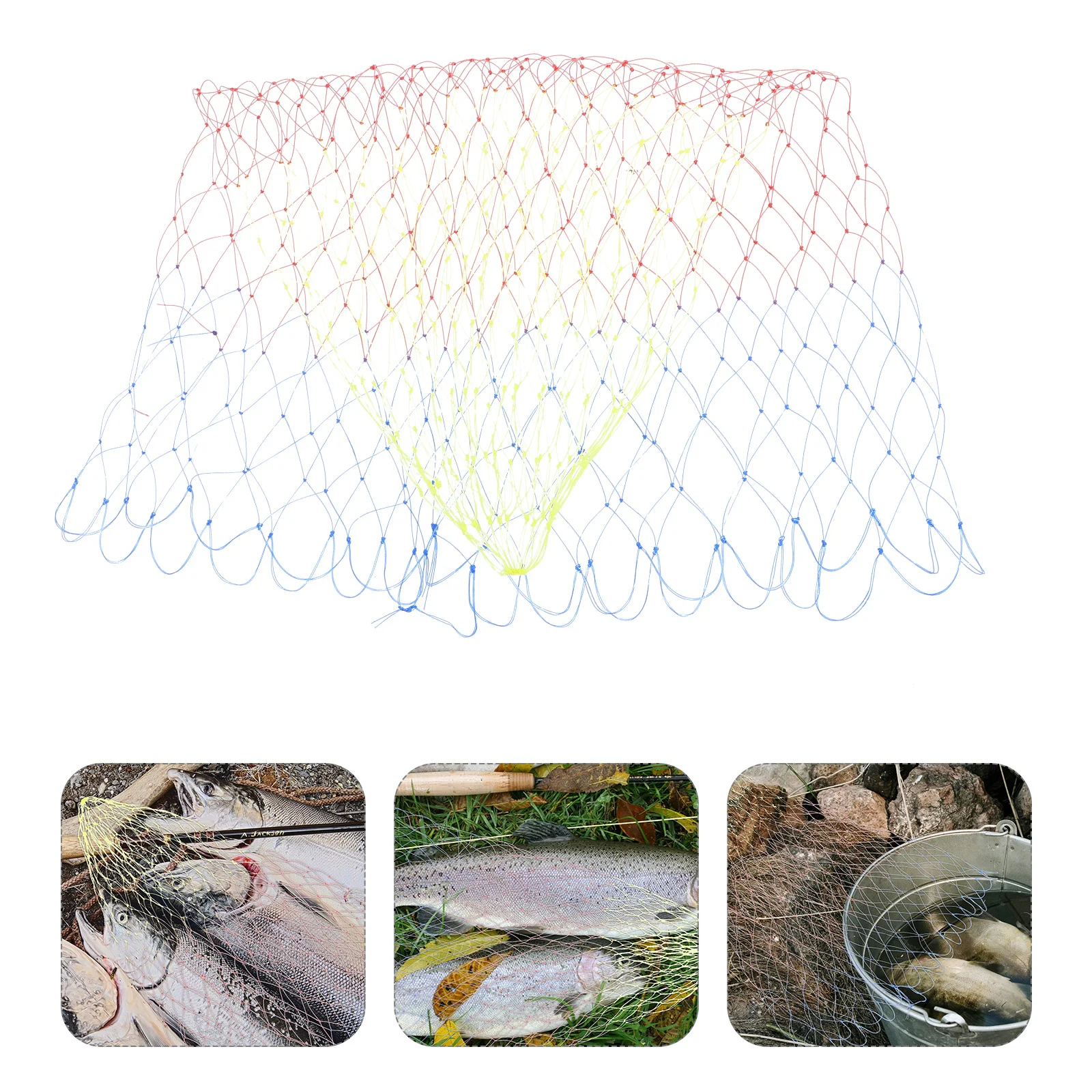 

Catch Net 197Inch Diameter Colorful Fishing Landing Basket Gelatin Silk Material Mesh for Fly Fishing Enthusiasts