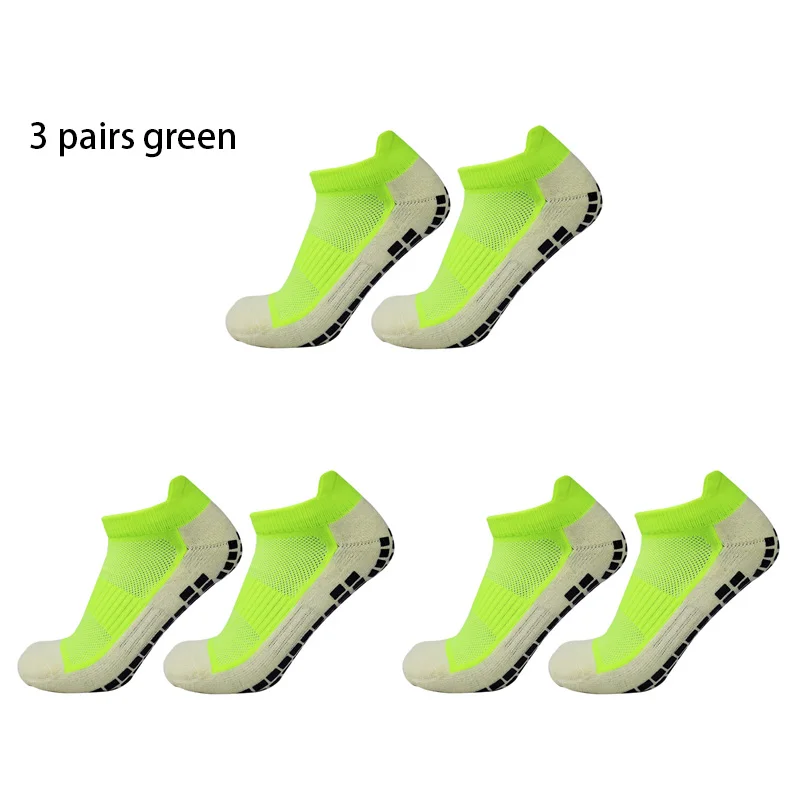 3 pairs of classic short football socks women non slip socks, sweat absorbing towel bottom sports soccer socks