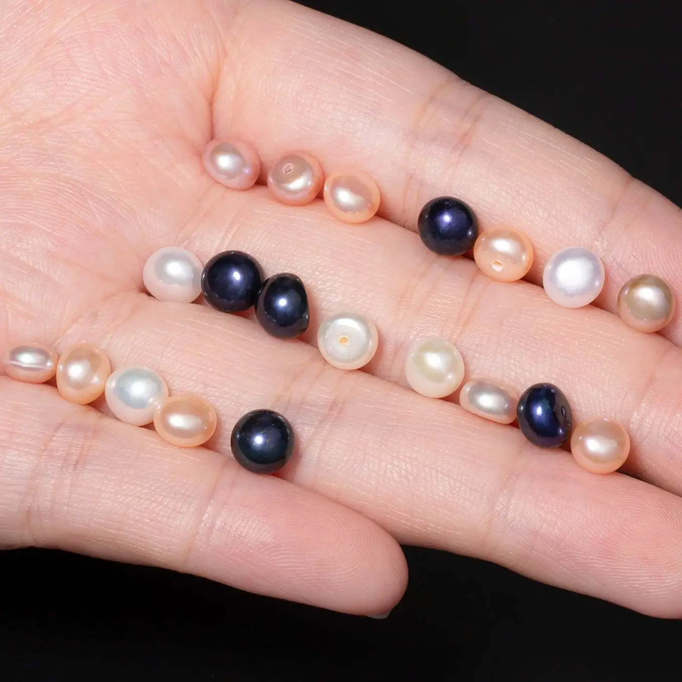 6mm Natural Fresh Water Pearl Bread Shape Loose Spacer Bead For Jewelry Making DIY Daily Wearing Holiday Party Gifts Accessories