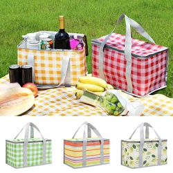 Picnic Thermal Insulated Bag for Food Beer Outdoor Thickened Aluminum Film Cooler Bags Camping Handbag Waterproof Lunch Box