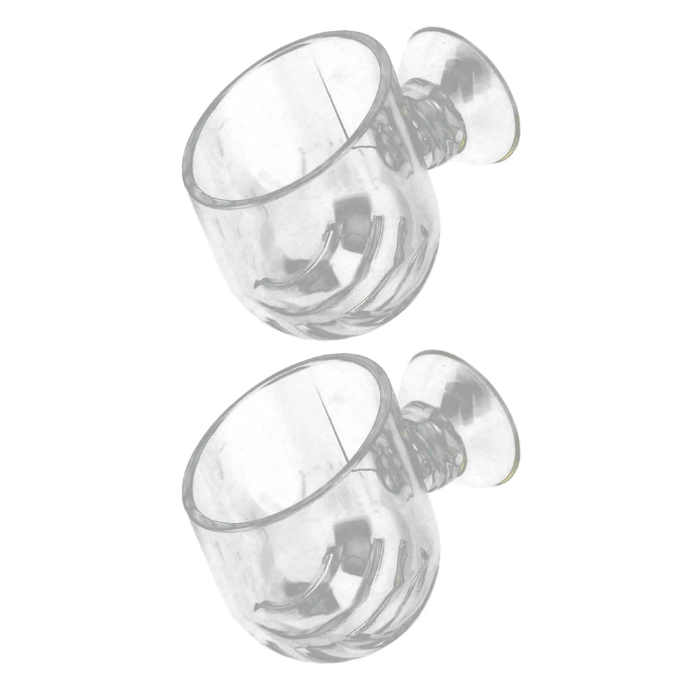 2Pcs Fish Food Feeder Acrylic Durable Freshwater Automatic Cups Smooth Mouth Healthy Growth Tank Accessories Worm Holders Pet