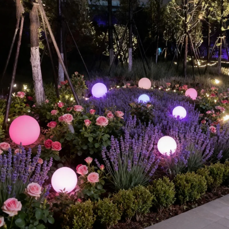 

Светодиодные солнечные светящиеся шаровые фонари для двора, красочные комбинированные фонари, уличный газон, праздничная атмосфера, декоративные светильники