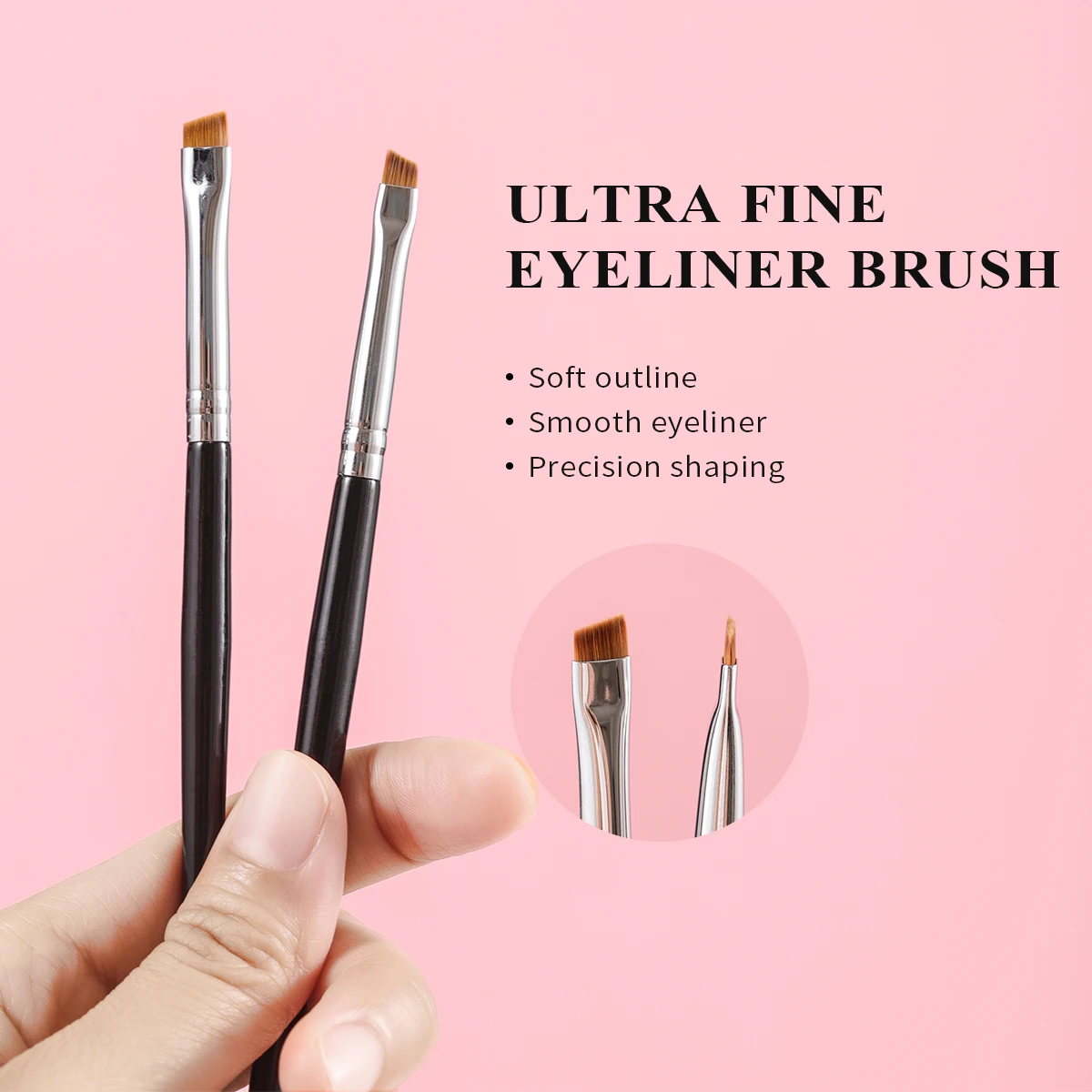 OVW Eyeliner Eyebrow Brush Upgraded Professional Flat Angle Eyebrow Brush for Under-Eye and Precise Makeup Applica Precise Detai