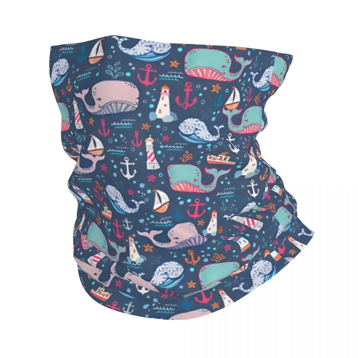 Whale Toss Thin Bandana Neck Gaiter Wrap Scarf Headband Neck Cover