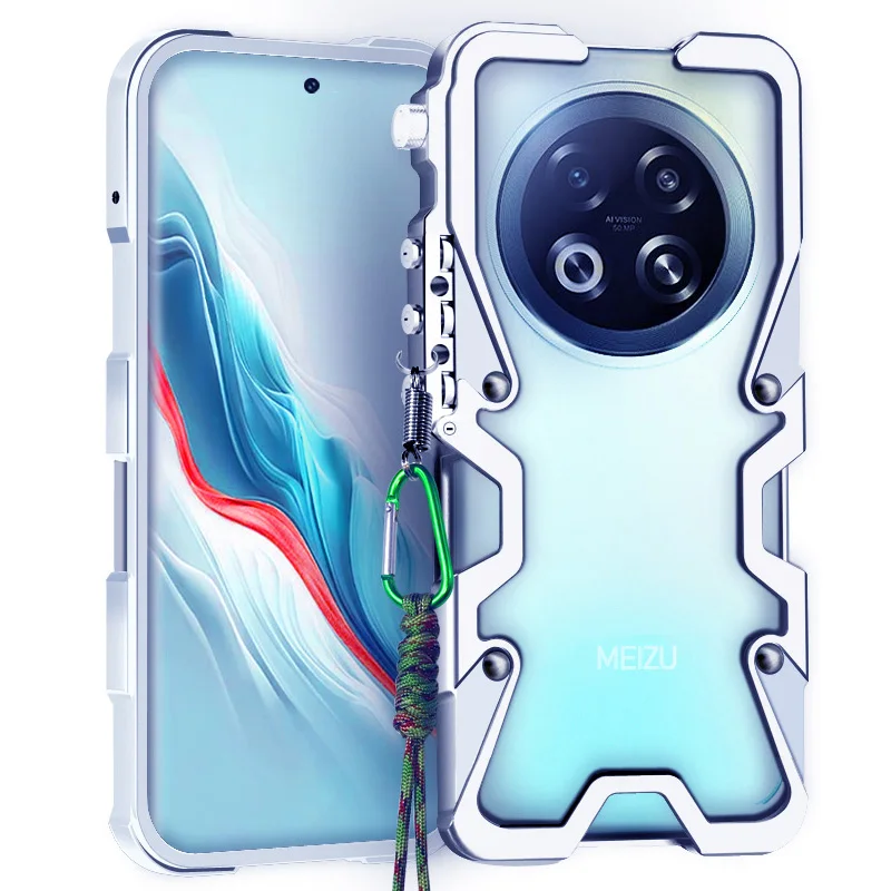 

For Meizu Note 22 Pro Armor Screw Metal Frame Shockproof Cover For Meizu 21 Note Meizu21 Aluminium Bumper Case Heavy Duty Fundas