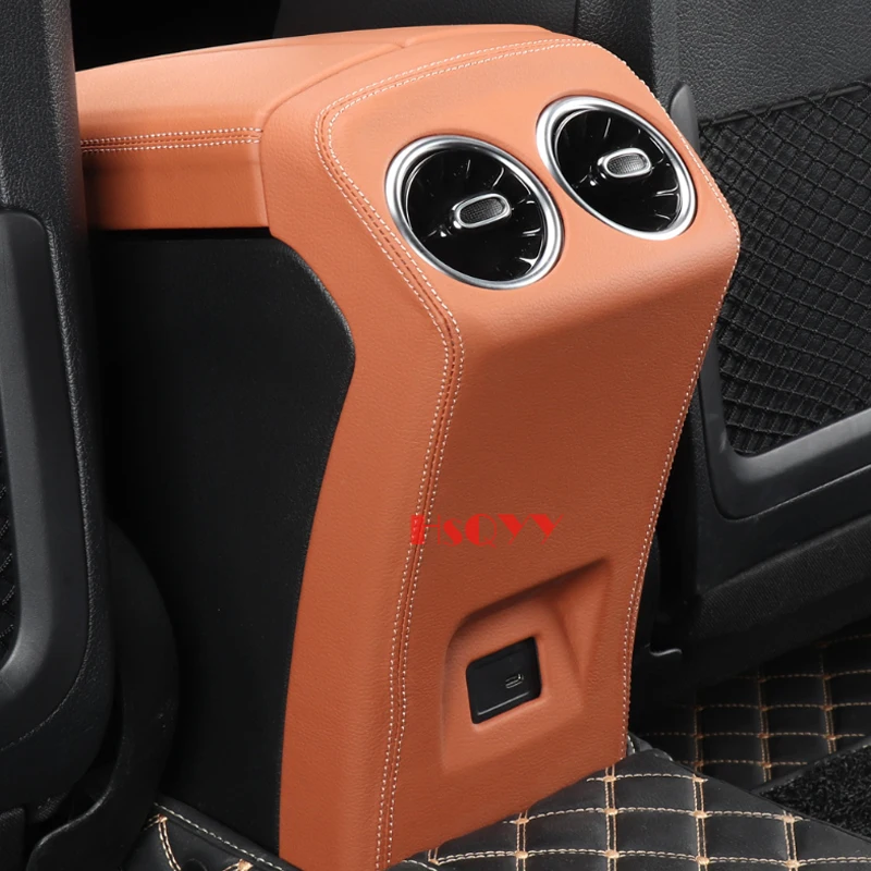 For Mercedes Benz  A B GLA CLA GLB GLA EQB EQA Class Car Leather Style Panel Cover Rear Air Vent Cover Interior Accessories