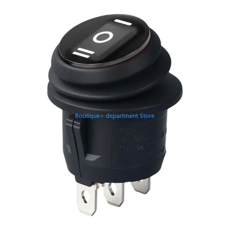E1PD Oil & Water Resistant Round Rocker Switches 3 Pin 3 Position Switches No Light for Easy Installation In Wet environment 