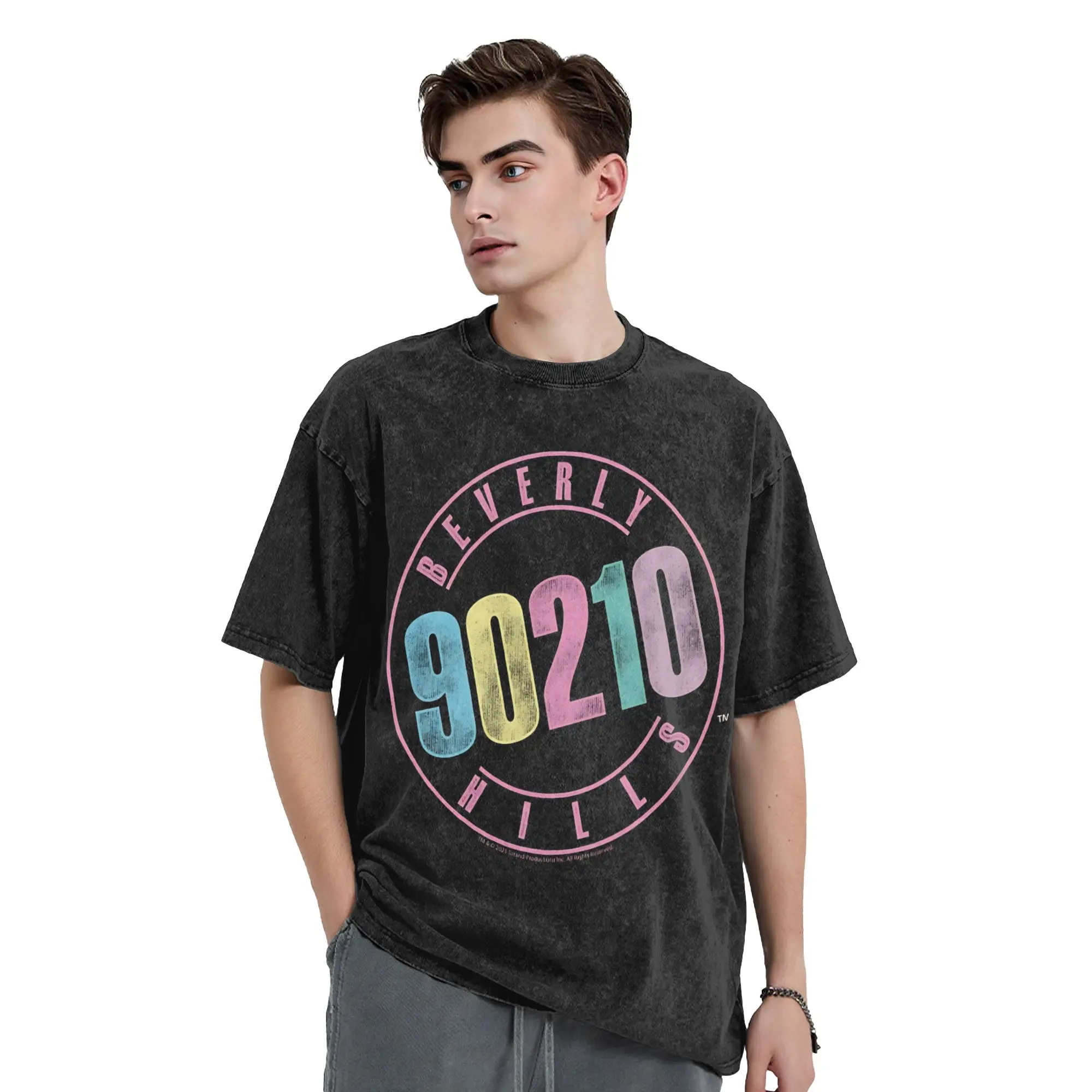 Beverly Hills, 90210 T Shirts Men Pure Cotton Vintage T-Shirts Crewneck  Tee Shirt Short Sleeve Tops Summer
