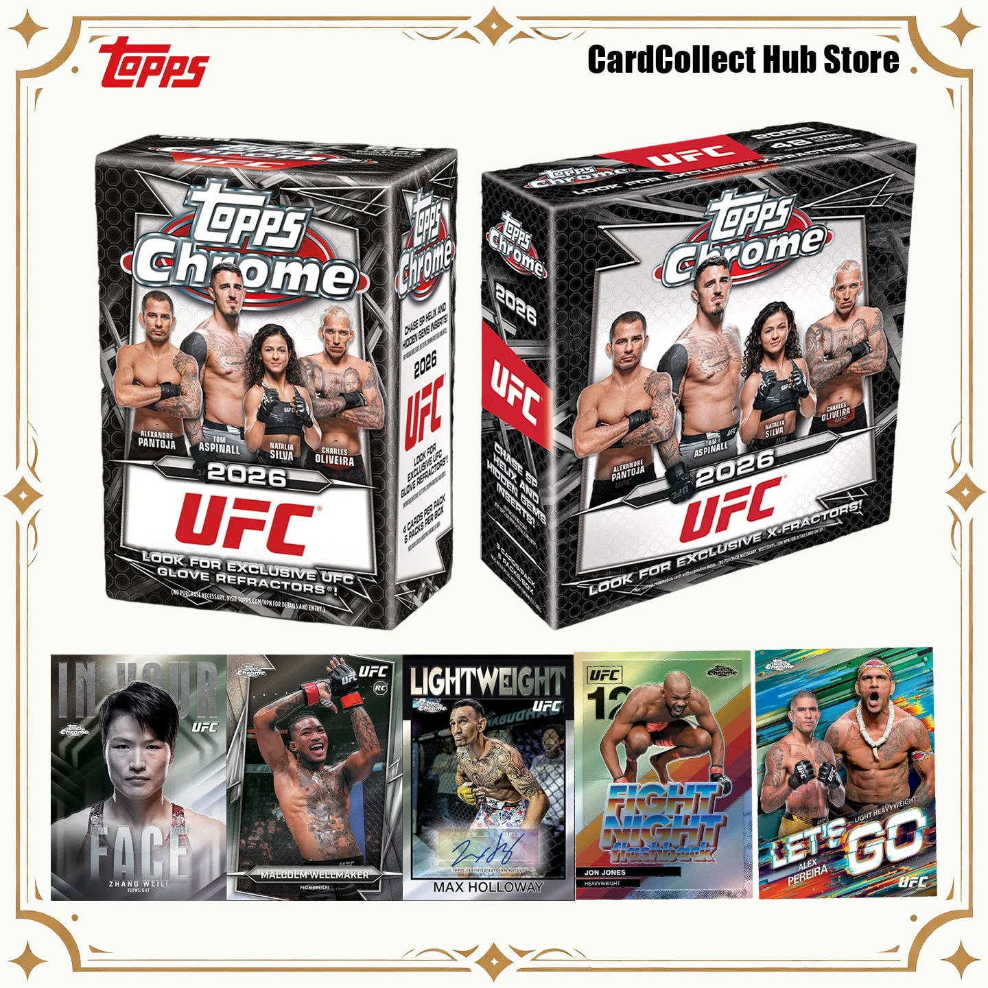 Topps Chrome Official UFC MMA Trading Cards Zhang Weili Auto Exclusive Refractor Rookie RC Collectible Cards for UFC MMA Fans