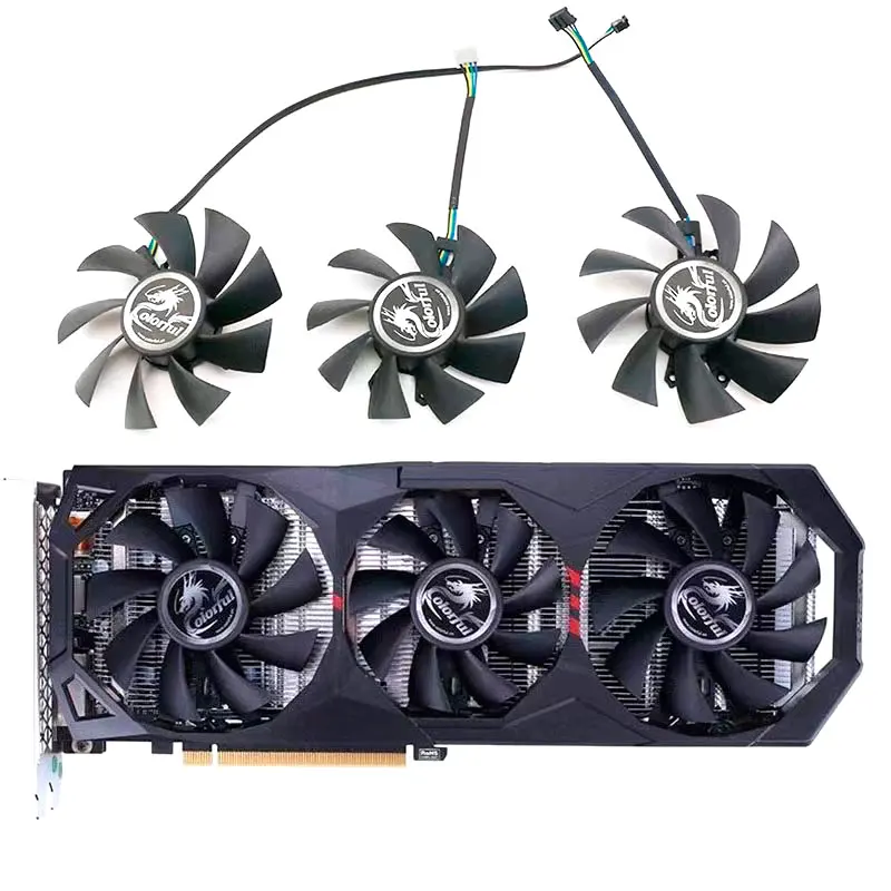 

New GPU fan 75MM 85MM 4PIN suitable for Colorful GTX1660 1660TI RTX2060 2070 2080 ES graphics card cooling