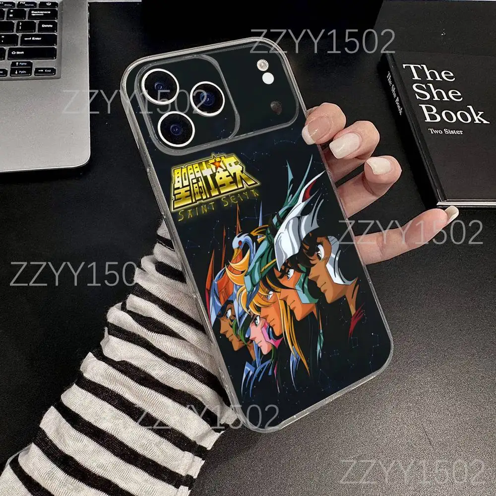 S-Saint Seiya Knights Zodiac Funda de teléfono para iPhone 17,16,15,14,13,12,11 Pro,Max,Plus,X,XS,XR,SE4,E Mini transparente suave
